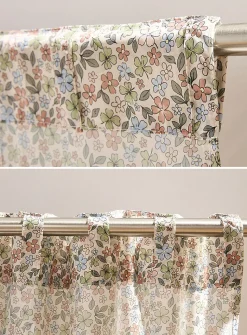 Flowers and clovers sheer curtain