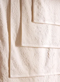 Flowers velvet organic cotton jacquard towels