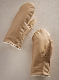 Genuine leather mittens