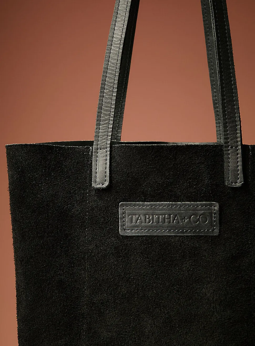Genuine nubuck leather reversible tote