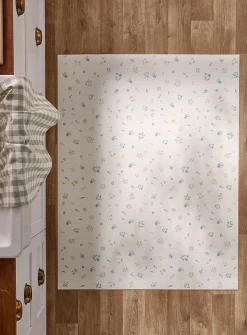Gingham and wildflowers vinyl mat