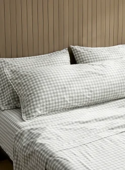Gingham body pillow sham