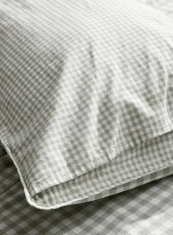 Gingham body pillow sham