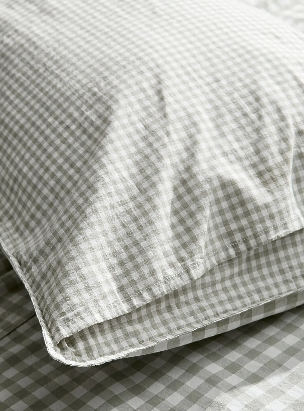 Gingham body pillow sham