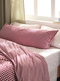 Gingham body pillow sham