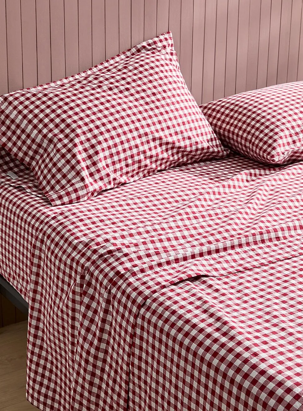 Gingham sheet set
