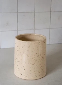 Glazed stoneware utensil pot