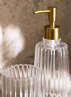 Gold-accent glass accessories