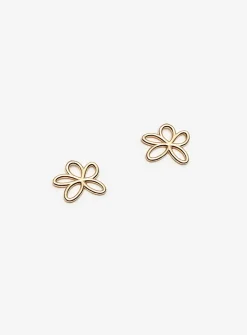 Gold-plated flower earrings