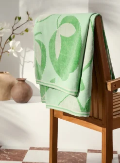 Green apples organic cotton beach towel