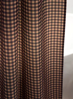 Grunge plaid shower curtain