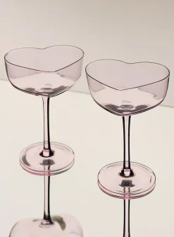 Heart cocktail glasses