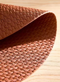 Herringbone pattern faux-leather placemat