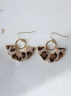 Jusan porcelain fan earrings