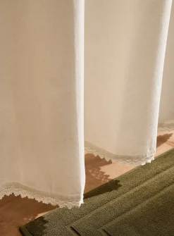 Lace frame shower curtain