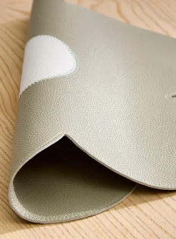Large flower faux-leather placemat