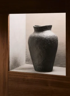 Large hatched embossed vase