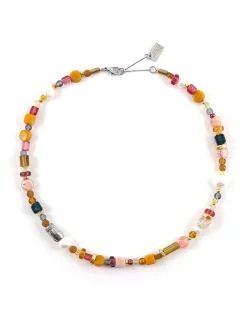 Luan colourful beads and pearls necklace