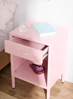 Metal bedside table with legs