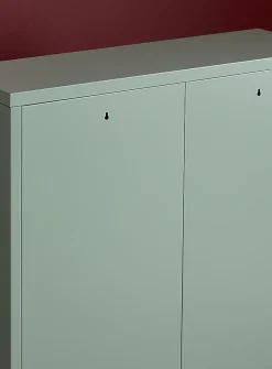 Metal locker-style shoe cabinet
