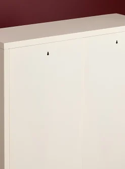 Metal locker-style shoe cabinet