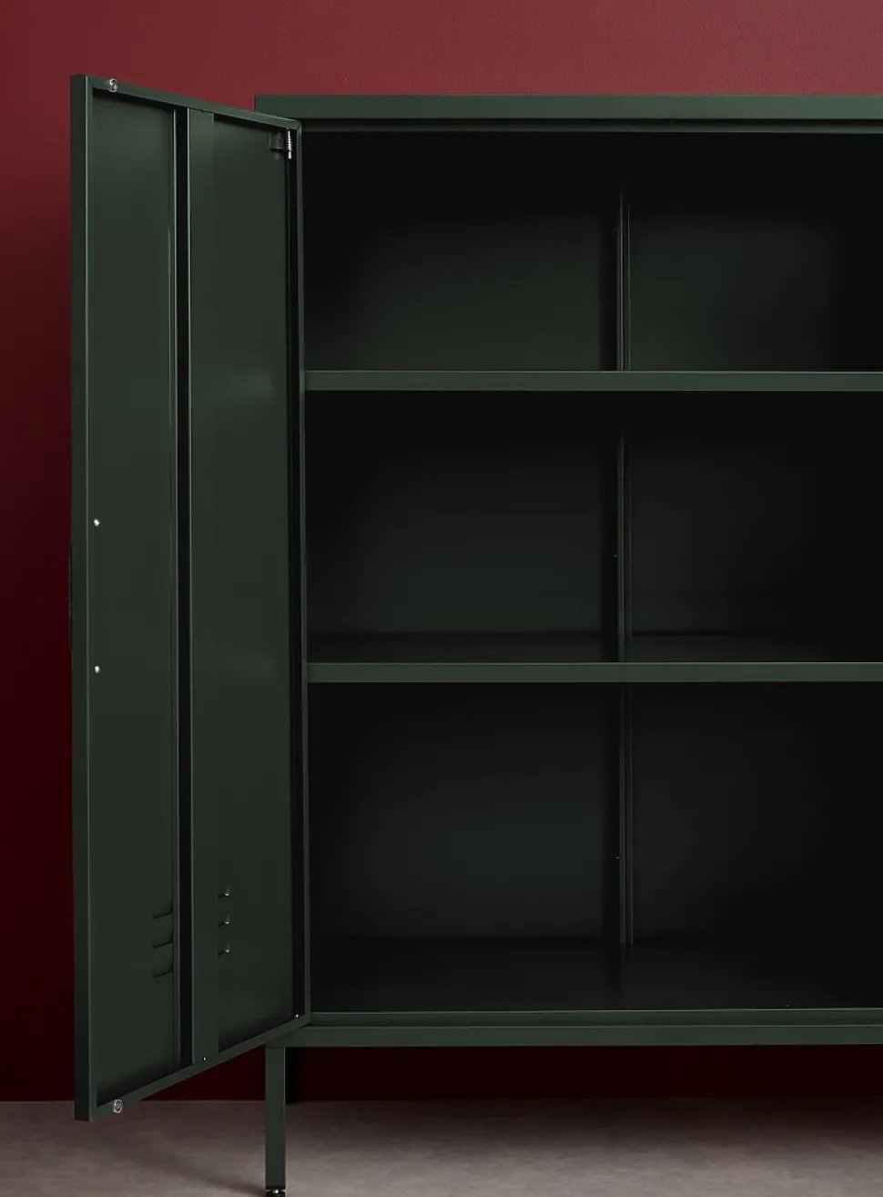 Metal locker-style sideboard