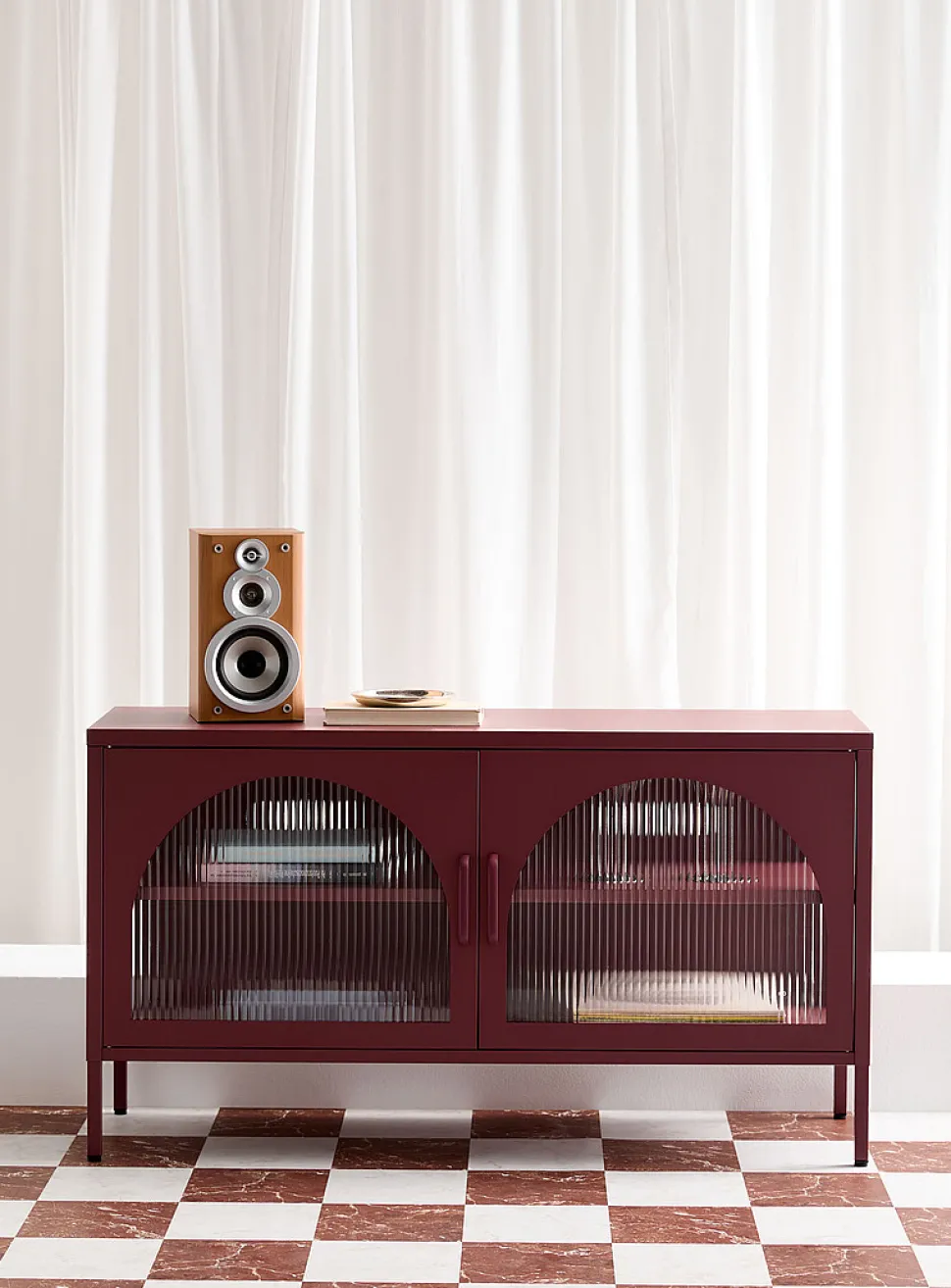 Metal TV unit with doors