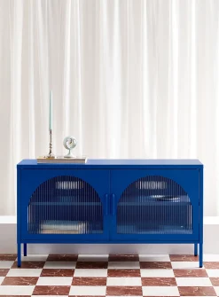 Metal TV unit with doors