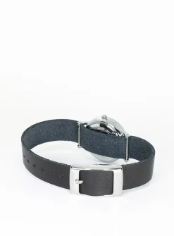 26 mm silver case watch