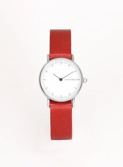 26 mm silver case watch