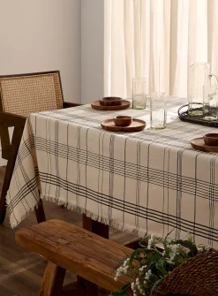 Modern check tablecloth