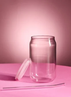 Monochrome glass with straw