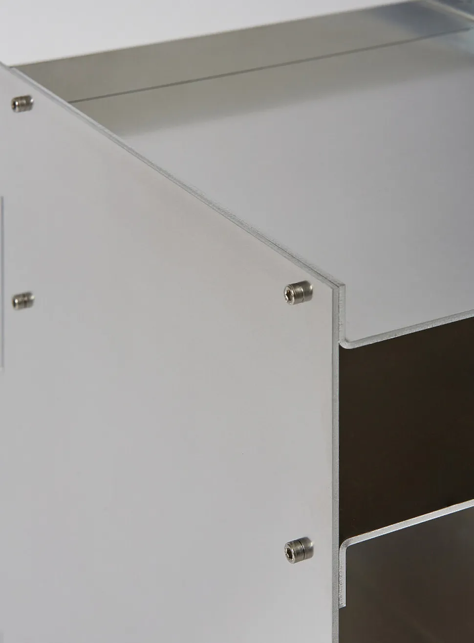 M01S raw aluminum side table duo
