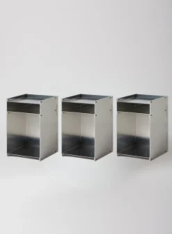 M01S raw aluminum side table trio