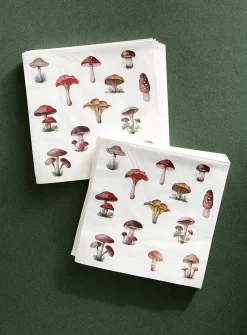 Mushrooms paper napkins
