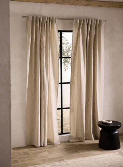 Natural pinstripe curtain