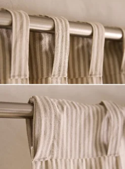 Natural pinstripe curtain