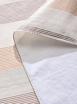 Natural stripes vinyl tablecloth