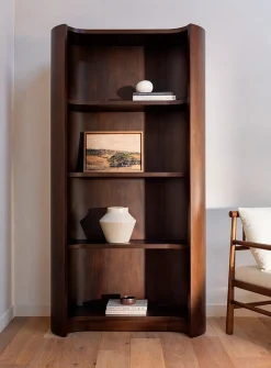 Nera dark brown mahogany bookcase