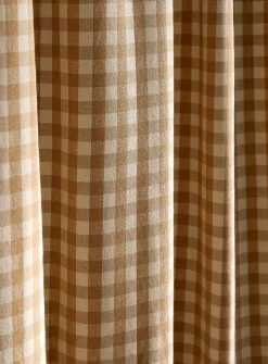 Neutral gingham shower curtain