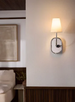 Nickel finish wall sconce