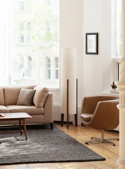 Oak base tubular lamp