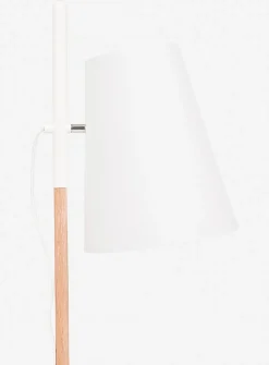 Oak-insert floor lamp