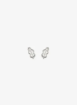 Oak recycled silver earrings