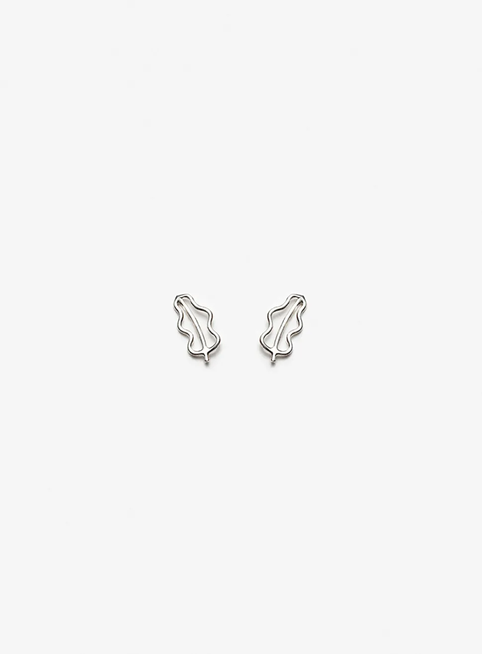 Oak recycled silver earrings