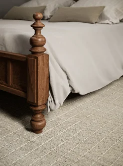 Oliver topstitched lines handcrafted rug