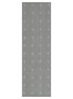 Oliver topstitched mini-patterns handcrafted hallway rug