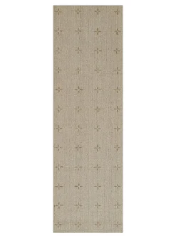 Oliver topstitched mini-patterns handcrafted hallway rug