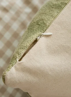 Pastel flowers linen-blend removable-cover cushion