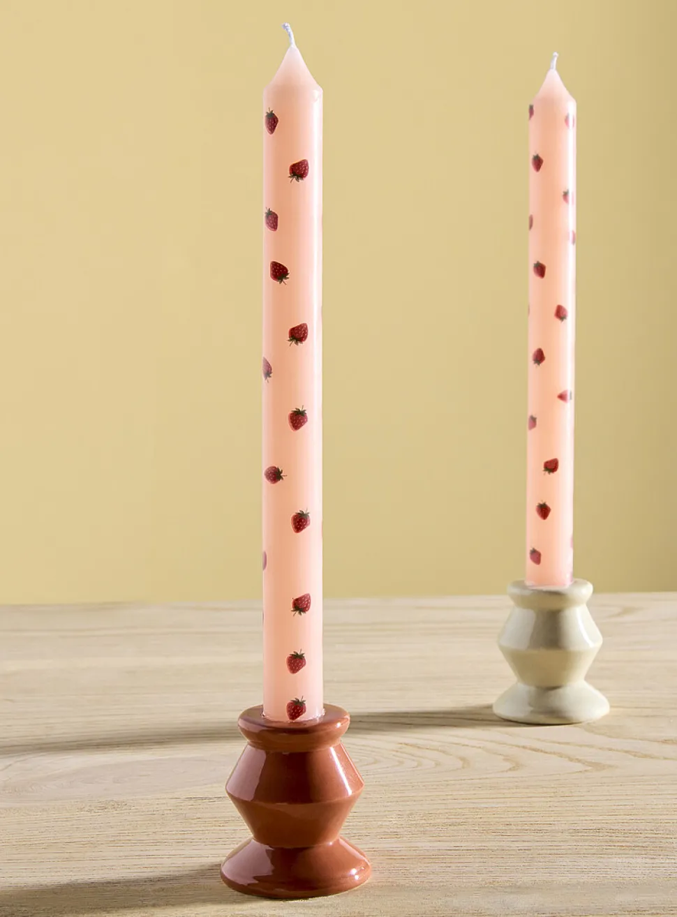 Patterned elongated candles